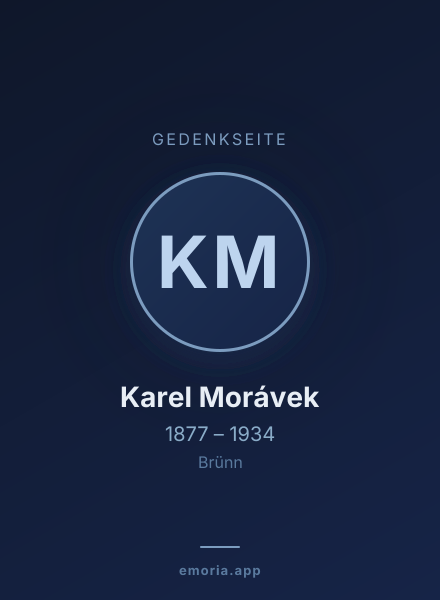 Gedenkportrait von Karel Morávek