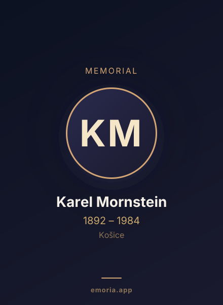 Memorial portrait of Karel Mornstein