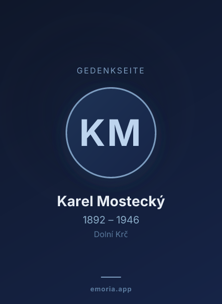 Gedenkportrait von Karel Mostecký