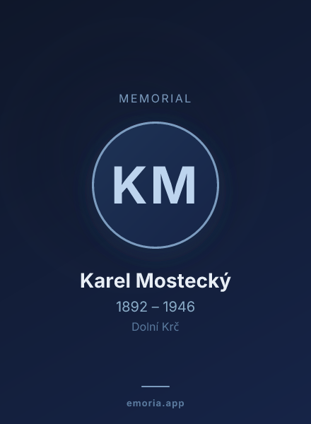 Memorial portrait of Karel Mostecký