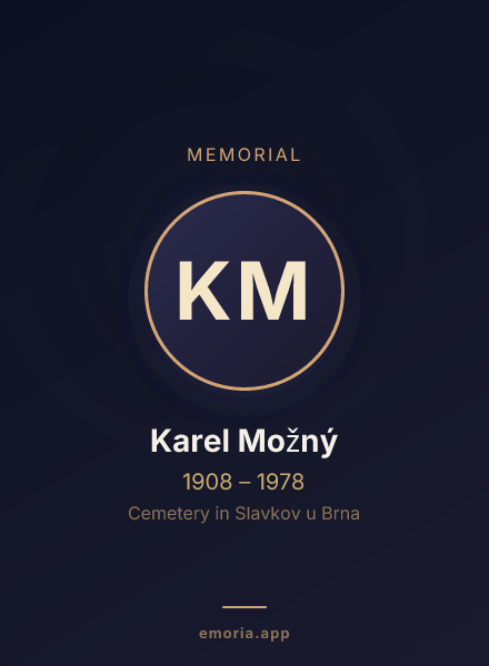 Memorial portrait of Karel Možný