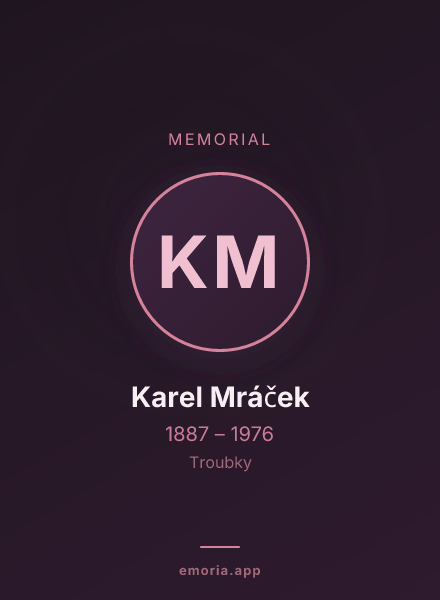 Memorial portrait of Karel Mráček