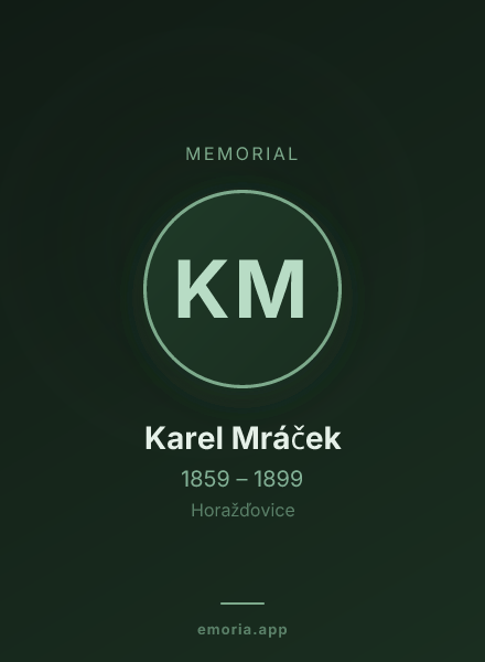 Memorial portrait of Karel Mráček