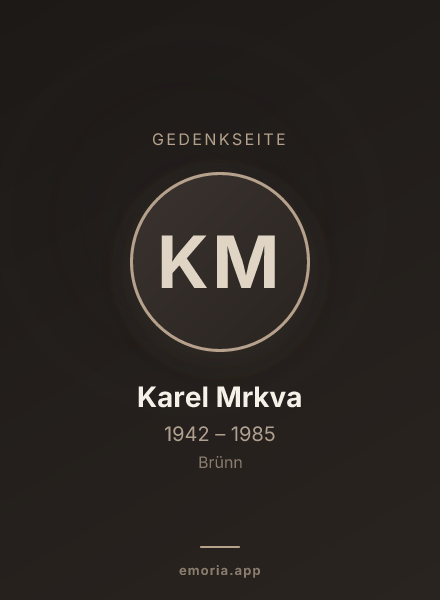 Gedenkportrait von Karel Mrkva