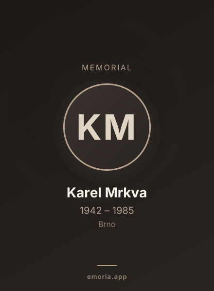 Memorial portrait of Karel Mrkva