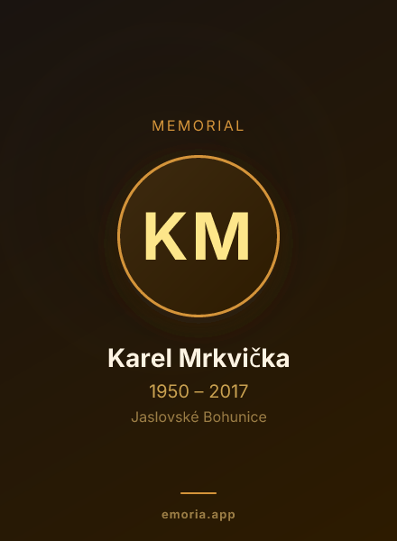 Memorial portrait of Karel Mrkvička