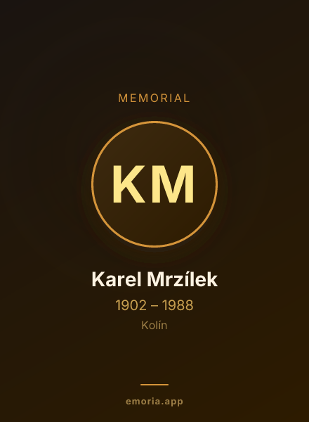 Memorial portrait of Karel Mrzílek