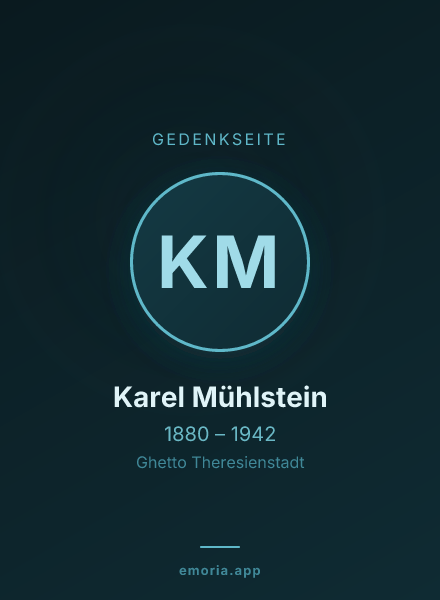 Gedenkportrait von Karel Mühlstein