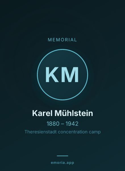 Memorial portrait of Karel Mühlstein