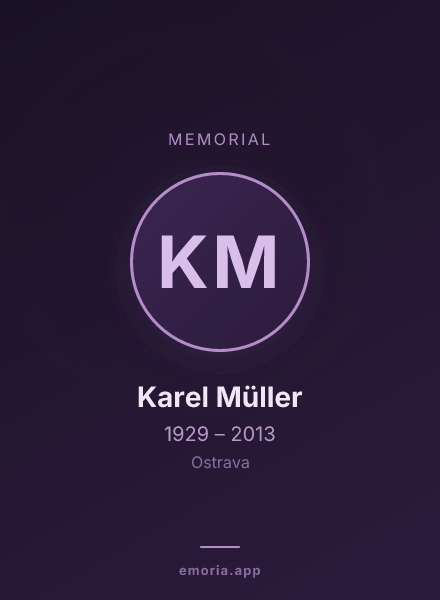 Memorial portrait of Karel Müller