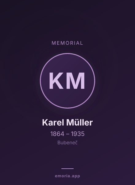 Memorial portrait of Karel Müller