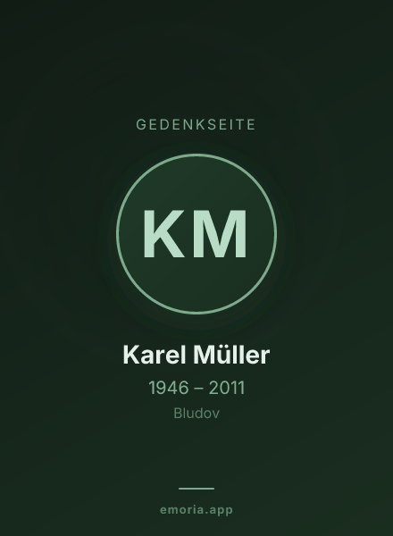 Gedenkportrait von Karel Müller