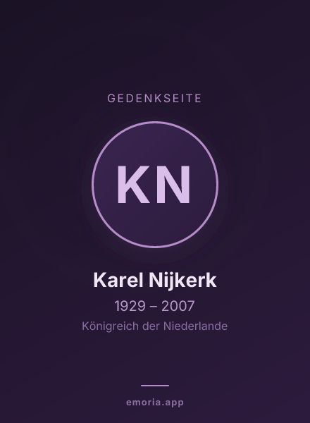 Gedenkportrait von Karel Nijkerk