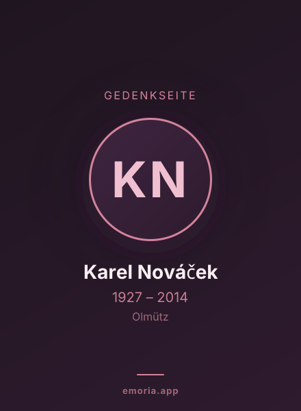 Gedenkportrait von Karel Nováček