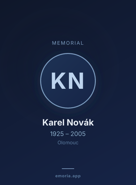 Memorial portrait of Karel Novák