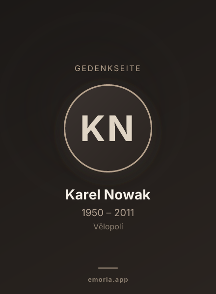 Gedenkportrait von Karel Nowak