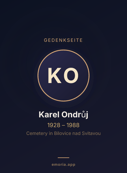 Gedenkportrait von Karel Ondrůj