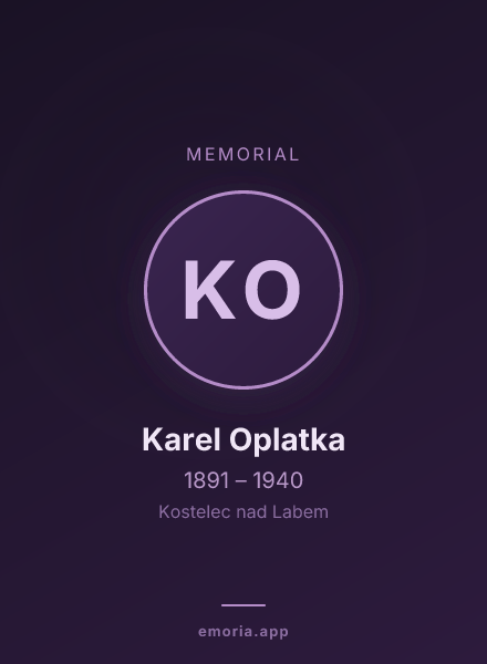 Memorial portrait of Karel Oplatka