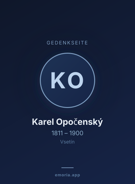 Gedenkportrait von Karel Opočenský