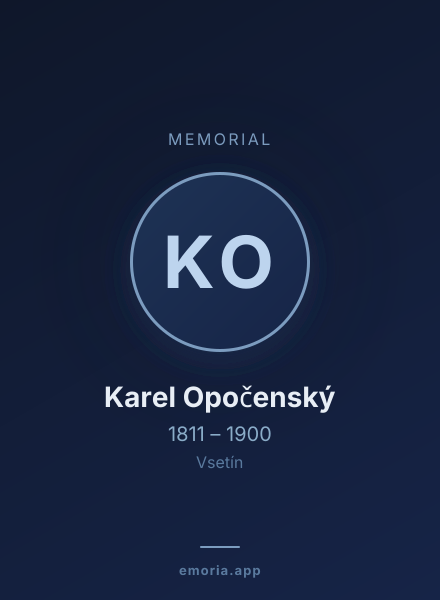 Memorial portrait of Karel Opočenský