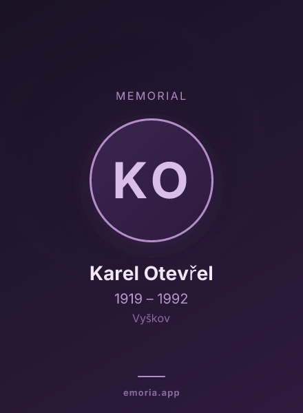 Memorial portrait of Karel Otevřel