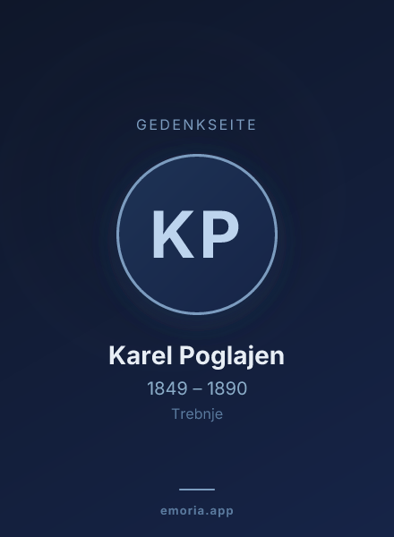 Gedenkportrait von Karel Poglajen