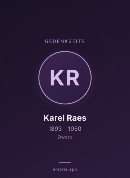Gedenkportrait von Karel Raes