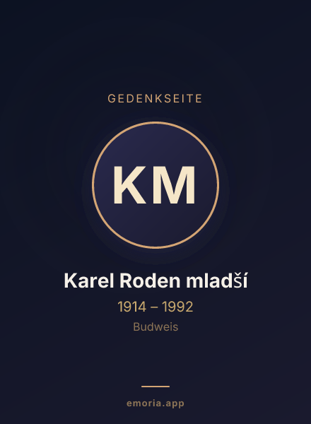 Gedenkportrait von Karel Roden mladší