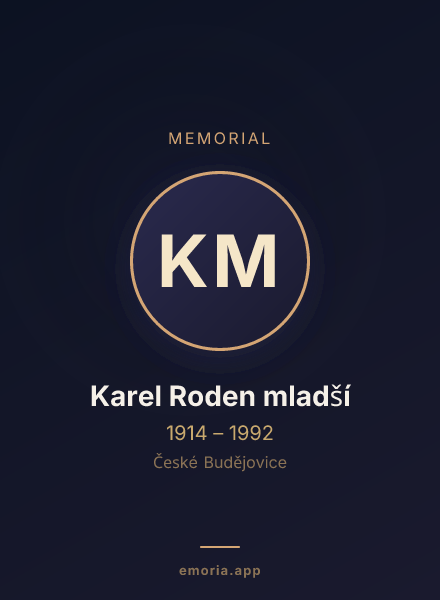 Memorial portrait of Karel Roden mladší