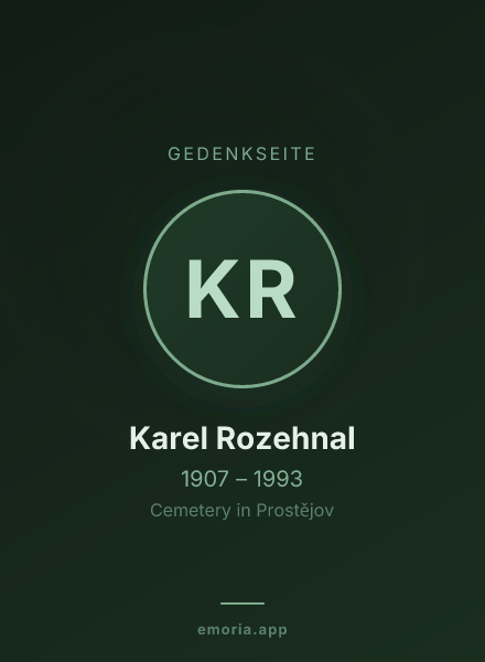 Gedenkportrait von Karel Rozehnal