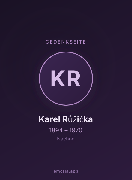 Gedenkportrait von Karel Růžička