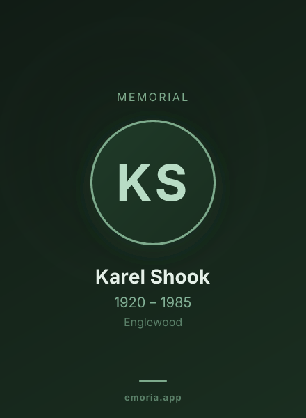 Memorial portrait of Karel Shook