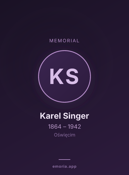 Memorial portrait of Karel Singer