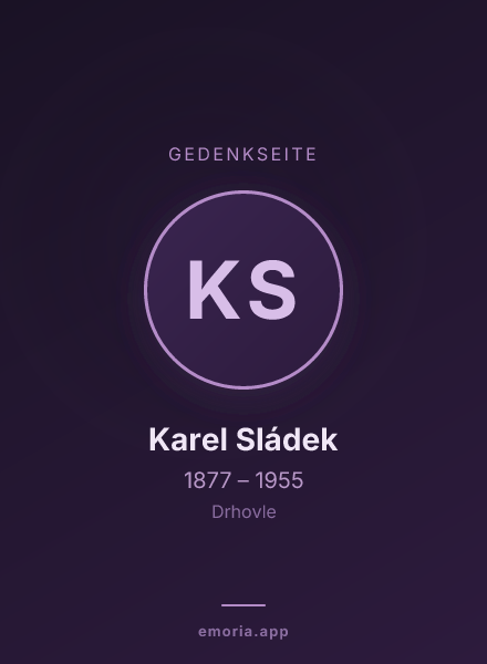 Gedenkportrait von Karel Sládek