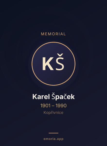 Memorial portrait of Karel Špaček