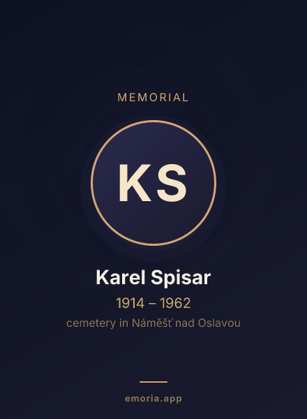 Memorial portrait of Karel Spisar