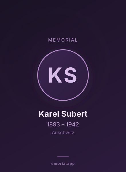 Memorial portrait of Karel Subert