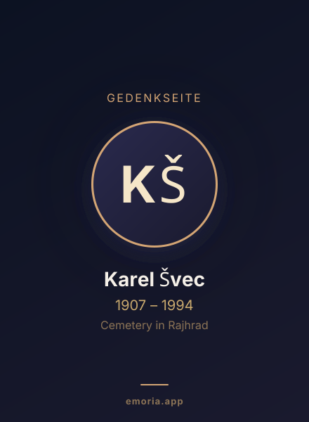 Gedenkportrait von Karel Švec