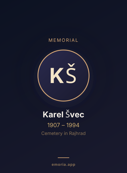 Memorial portrait of Karel Švec