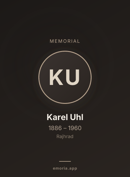Memorial portrait of Karel Uhl