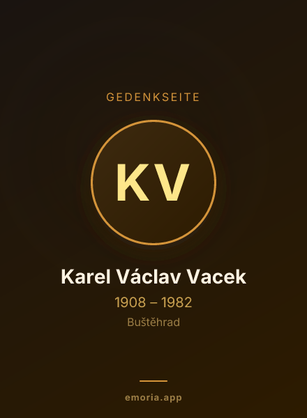 Gedenkportrait von Karel Václav Vacek