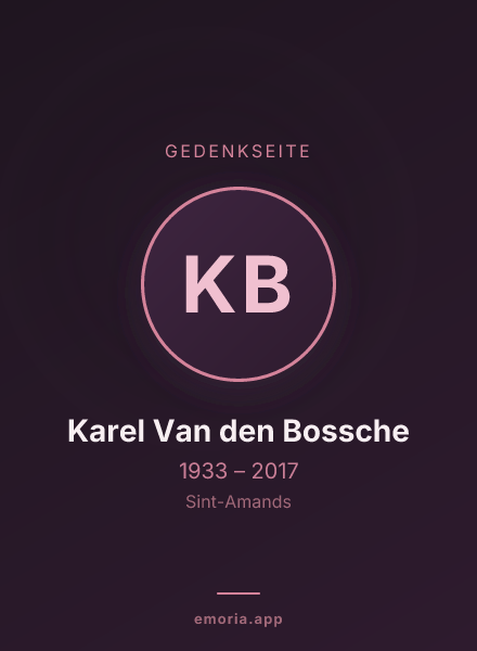 Gedenkportrait von Karel Van den Bossche