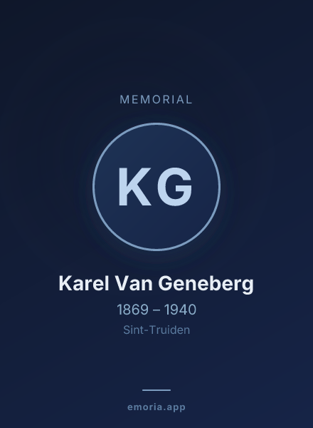 Memorial portrait of Karel Van Geneberg