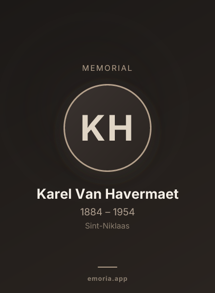 Memorial portrait of Karel Van Havermaet