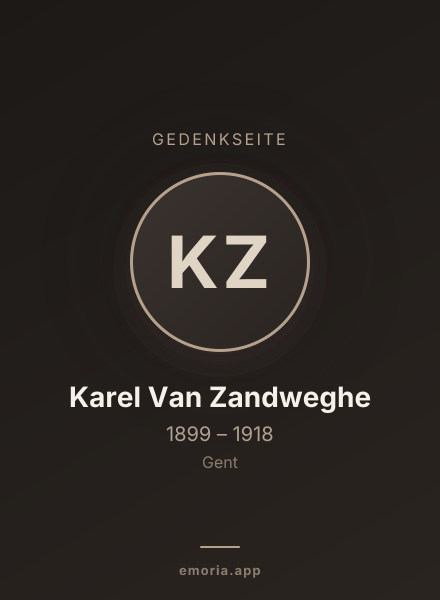 Gedenkportrait von Karel Van Zandweghe