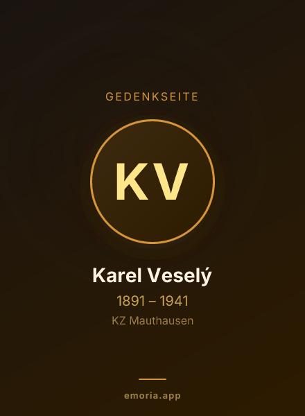 Gedenkportrait von Karel Veselý