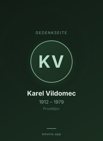 Gedenkportrait von Karel Vildomec