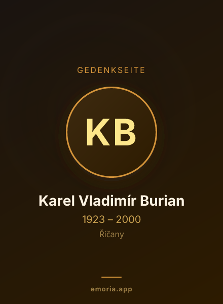 Gedenkportrait von Karel Vladimír Burian