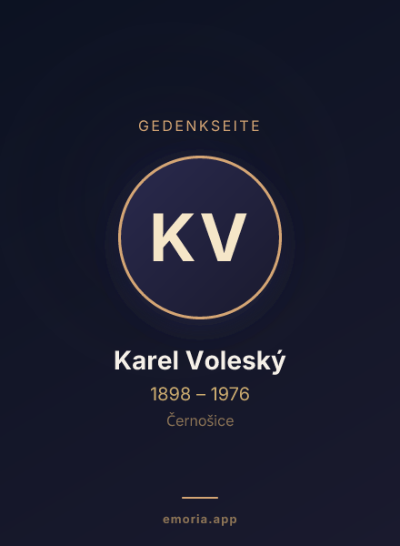 Gedenkportrait von Karel Voleský