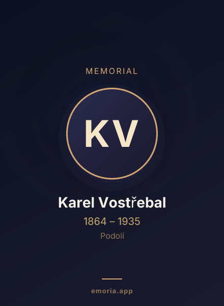 Memorial portrait of Karel Vostřebal